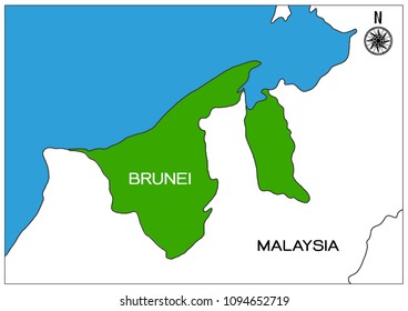 Brunei Map Geo Wallpaper 