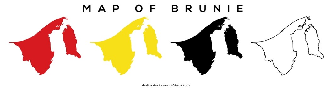 Brunei Map Outline – Minimal Vector
