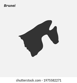 Brunei map silhouette. Vector illustration.