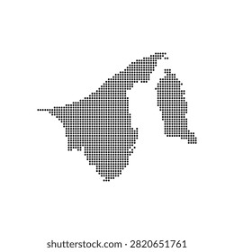brunei map vector dotted halftone pattern country geographic graphic illustration