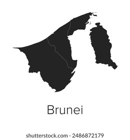 Brunei Mapa Ilustración vectorial - Mapa de Viajes y Turismo de Brunei