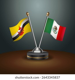 Brunei and Mexico table flags relation with gradient backgrund