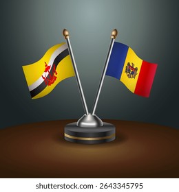 Tabela de Brunei e Moldova sinaliza relação com plano de fundo gradiente