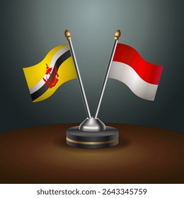 Brunei and Monaco table flags relation with gradient backgrund