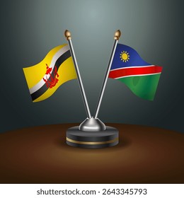 Brunei and Namibia table flags relation with gradient backgrund