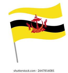 Bandeira nacional do Brunei vibra com mastro