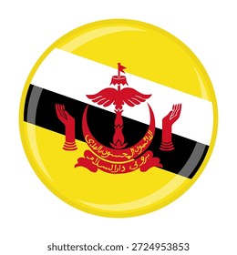 Icono oficial del emblema de la bandera del círculo nacional de Brunei