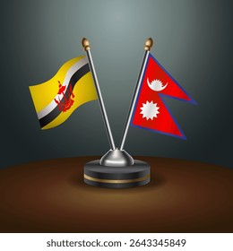 Tabela de Brunei e Nepal sinaliza relação com plano de fundo gradiente