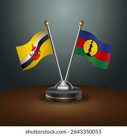 Tabela Brunei e Nova Caledônia sinaliza relação com plano de fundo gradiente