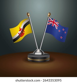Tabela de Brunei e Nova Zelândia sinaliza relação com plano de fundo gradiente