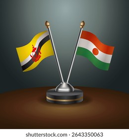 Brunei and Niger table flags relation with gradient backgrund