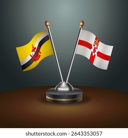 Tabela Brunei e Irlanda do Norte sinaliza relação com plano de fundo gradiente