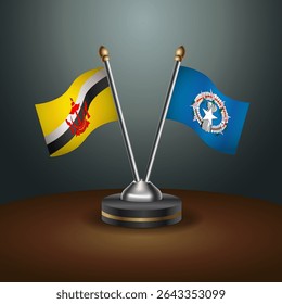 Brunei and Northern Marianas table flags relation with gradient backgrund
