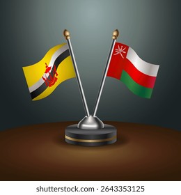 Brunei and Oman table flags relation with gradient backgrund