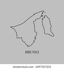 Brunei outline map. Abstract design, vector illustration	