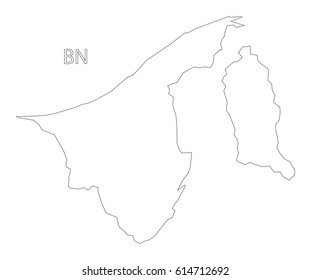 Brunei outline silhouette map illustration