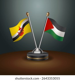 Brunei and Palestine table flags relation with gradient backgrund