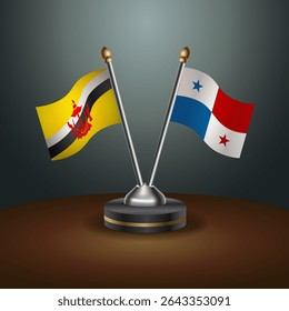 Brunei and Panama table flags relation with gradient backgrund