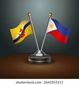 Tabela de Brunei e Filipinas sinaliza relação com plano de fundo gradiente