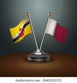 Brunei and Qatar table flags relation with gradient backgrund