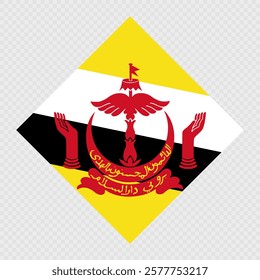 Brunei rhombus flag. Vector illustration.