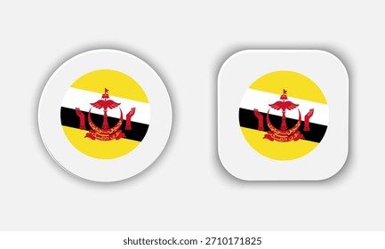 Ícone do Botão da Bandeira Nacional Arredondada de Brunei