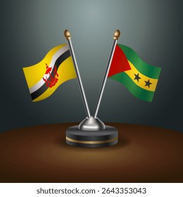 Brunei and Sao Tome and Principe table flags relation with gradient backgrund