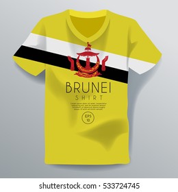 Brunei Shirt : National Shirt Template : Vector Illustration