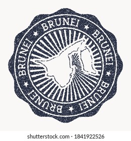 Brunei stamp. Travel rubber stamp with the name and map of the country, vector illustration. Can be used as insignia, logotype, label, sticker or badge of Brunei.