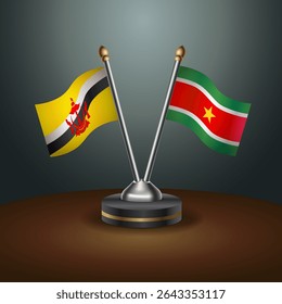 Tabela Brunei e Suriname sinaliza relação com plano de fundo gradiente