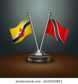 Tabela de Brunei e Trinidad e Tobago sinaliza relação com plano de fundo gradiente