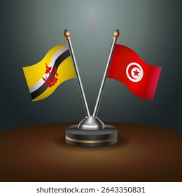 Tabela de Brunei e Tunísia sinaliza relação com plano de fundo gradiente