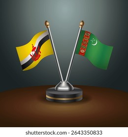 Brunei and Turkmenistan table flags relation with gradient backgrund
