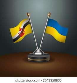 Tabela de Brunei e Ucrânia sinaliza relação com plano de fundo gradiente