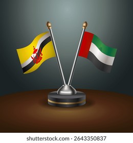 Tabela de Brunei e Emirados Árabes Unidos sinaliza relação com plano de fundo gradiente