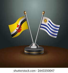 Brunei and Uruguay table flags relation with gradient backgrund