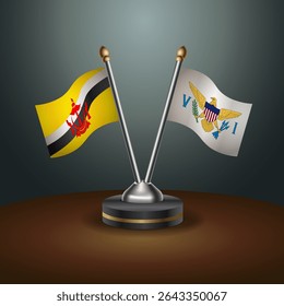 Tabela Brunei e Ilhas Virgens Americanas sinaliza relação com plano de fundo gradiente