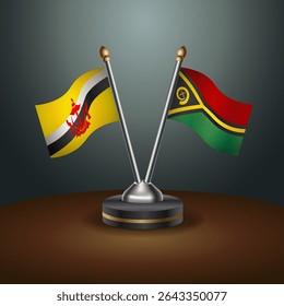 Brunei and Vanuatu table flags relation with gradient backgrund