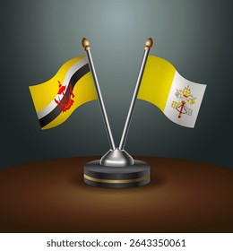 Tabela de Brunei e Cidade do Vaticano sinaliza relação com plano de fundo gradiente