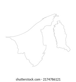 Esquema del mapa del país vector de Brunéi