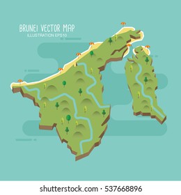 Brunei vector map
