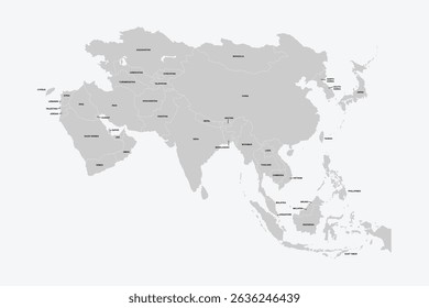 Brunei vector map, Asia map Silhouette isolated on white background. for website layouts, background,education,travel worldwide, map silhouette and earth geography