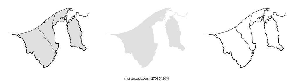 Brunei vector map geographic style.