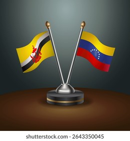 Tabela de Brunei e Venezuela sinaliza relação com plano de fundo gradiente