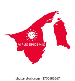 Brunei Virus Epidemic country of Asia, Asian map illustration, vector isolated on white background