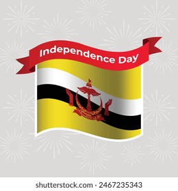 Bandera ondulada de Brunei Día de la Independencia Fondo del Anuncio