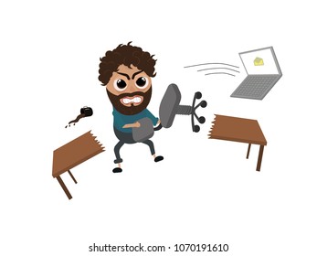 brunette angry man