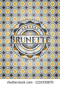 Brunette arabesque emblem background. arabic decoration.