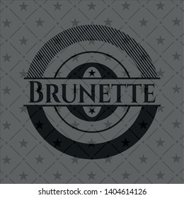 Brunette black badge. Vector Illustration. Detailed.