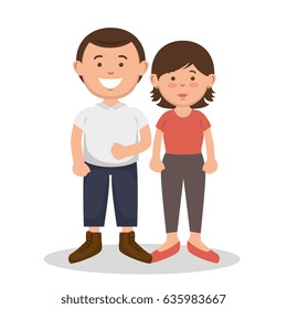 Brunette couple design.